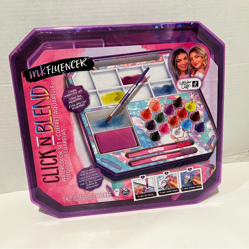 NEW Click N Blend Watercolor Set Inkfluencer Create Watercolor Art One Kit 8+ yo